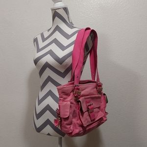 Pink St John's Bay Women's Over The Shoulder Bag Purse Green Inside